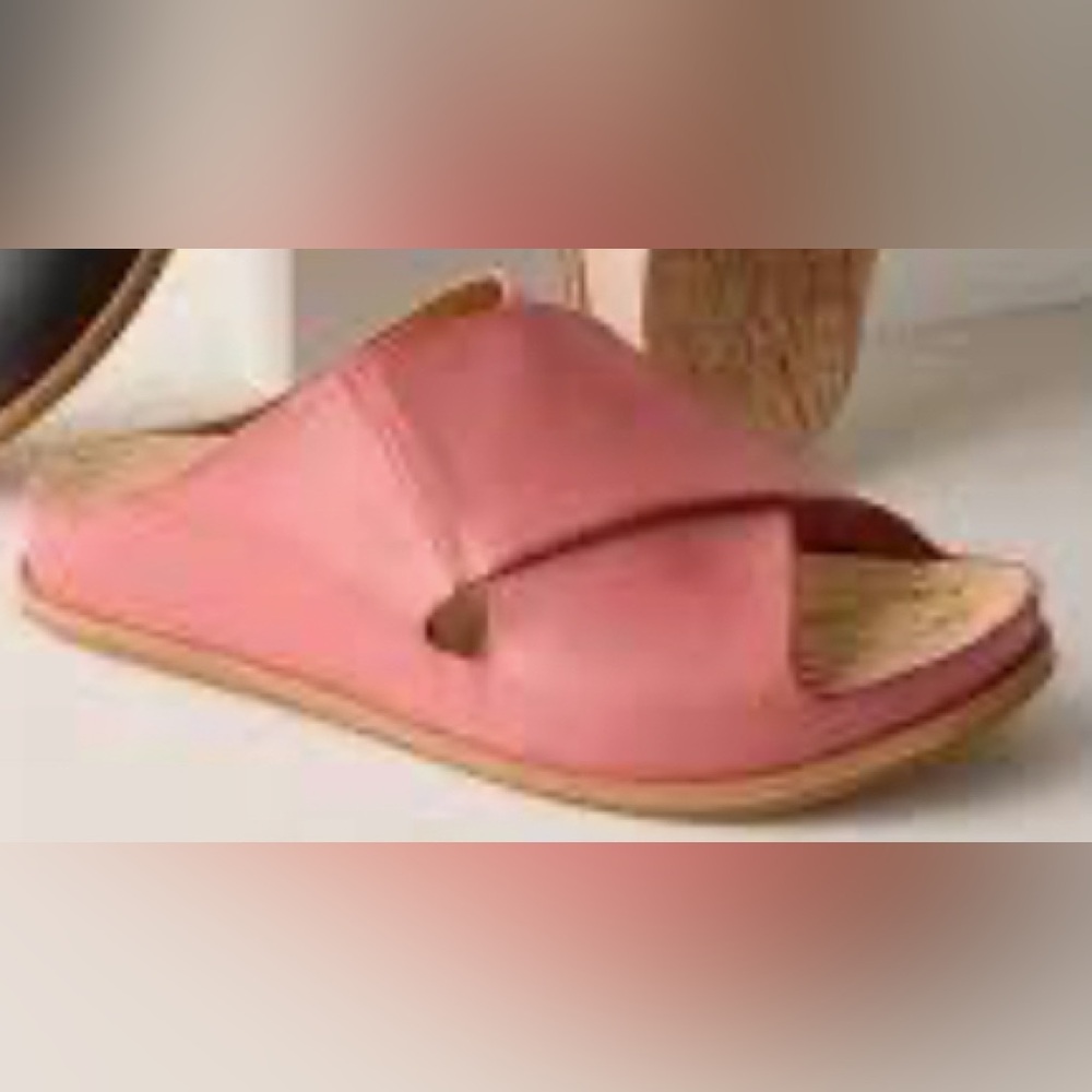 Kirk-ease Tutsi cross sandals, 9, Soft red, EUC